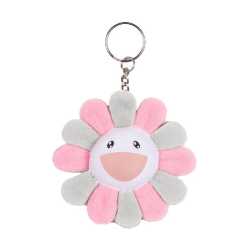 Black Pink Flower Keychain