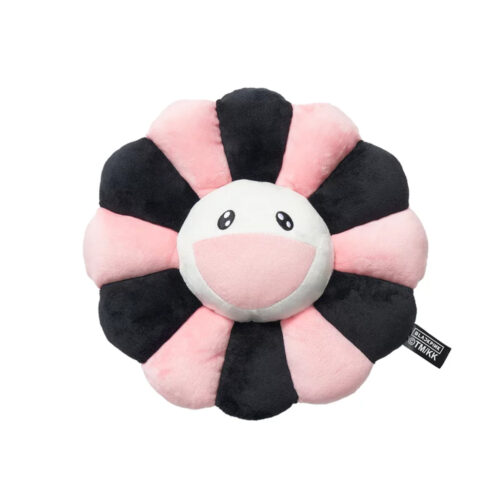 Black Pink Flower Pillow