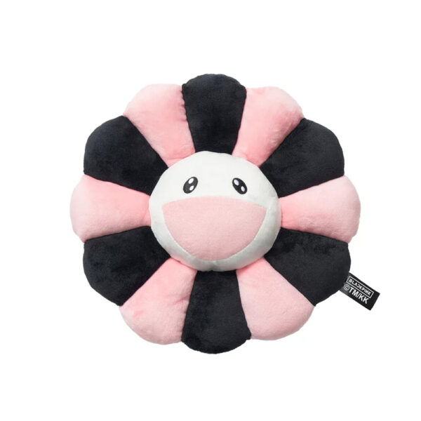 Black Pink Flower Pillow