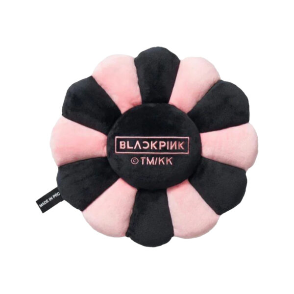 Black Pink Flower Pillow