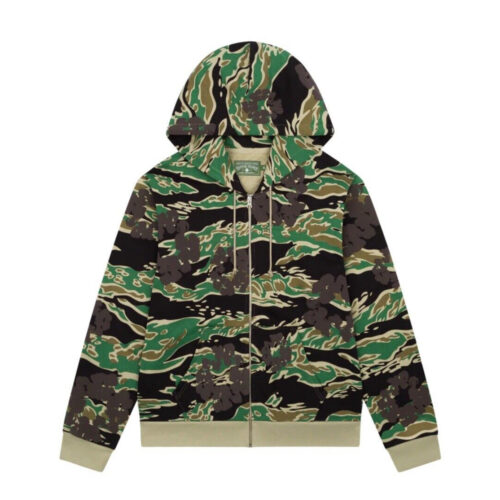 Cotton Wreath Camo Zip Hoodie