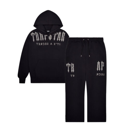 Deconstructed Decoded Diamante Tracksuit Black